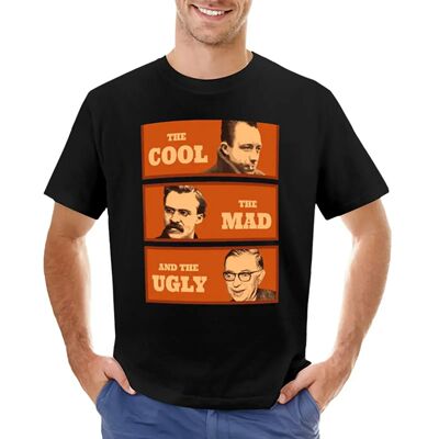 summer top funny t shirt men workout shirt  Camus Nietzsche