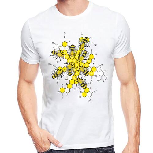 2021 Funny animal Design Science of honey and bees T-Shirt S