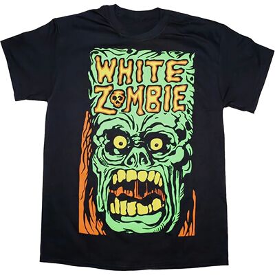 Vintage White Zombie Band Graphic Print Short Sleeve Black T