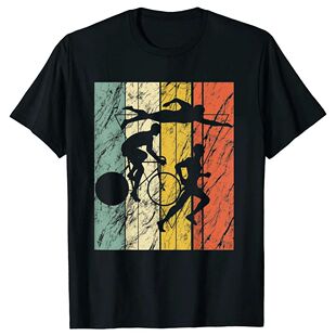 Novelty Swim Bike Run Triathlon T Shirt Graphic Cotton Stree