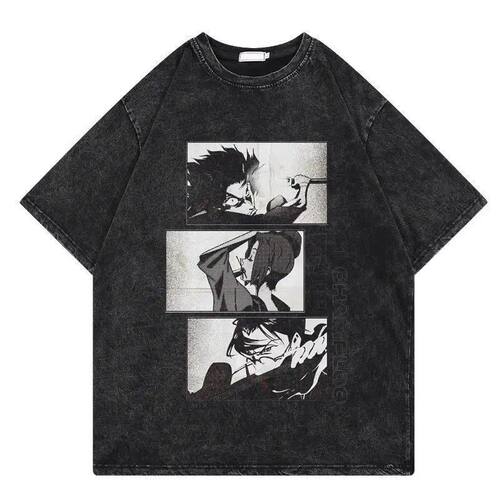 Samurai Champloo Retro Washed Old Short-sleeved Cotton T-shi