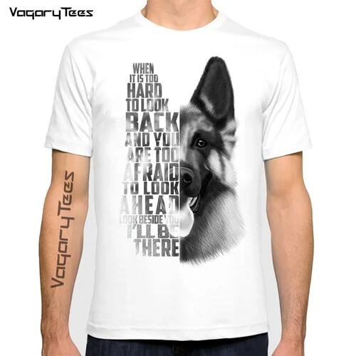Funny German Shepherd Dog Print T-Shirt New Summer men t-shi