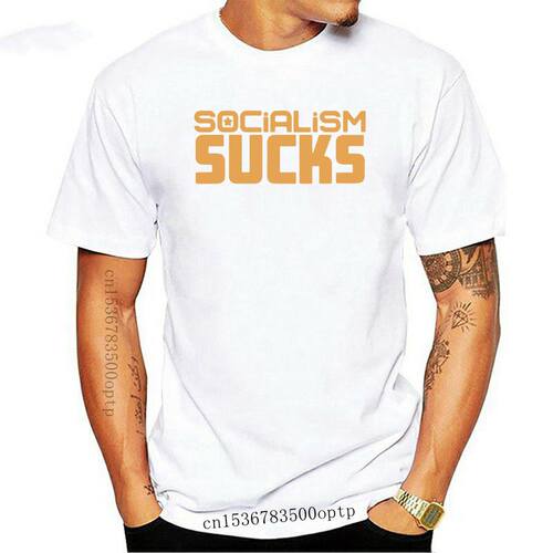 Men t shirt Short sleeve Socialism Sucks t shirt  T Shirt Wo
