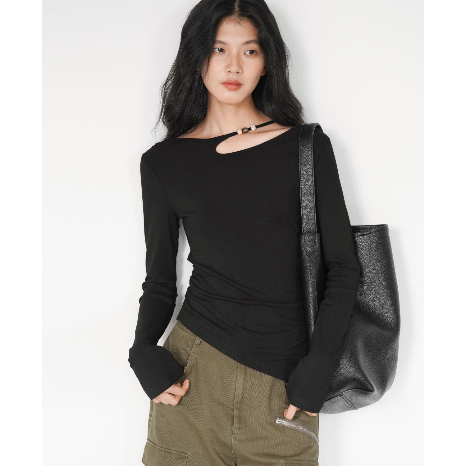 长袖T恤女设计感小众打底衫上衣