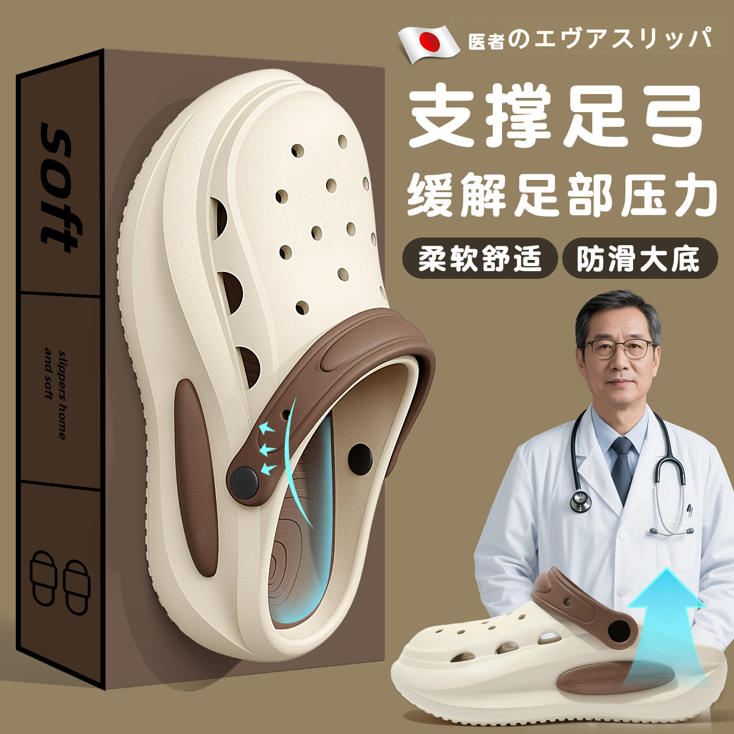 德国手术室洞洞鞋男款夏季2026新款医护专用防滑防臭拖鞋男士外穿