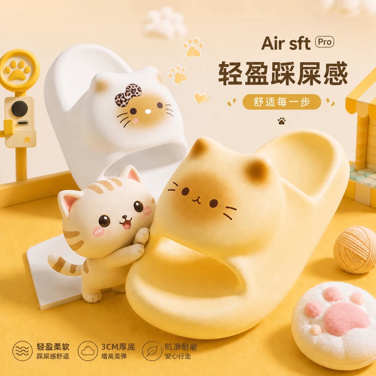 猫咪儿童拖鞋女孩夏季2026新款图片