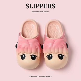 玩具头拖鞋女款2026新款家居室内洗澡防滑防臭厚底亲子包头拖鞋女