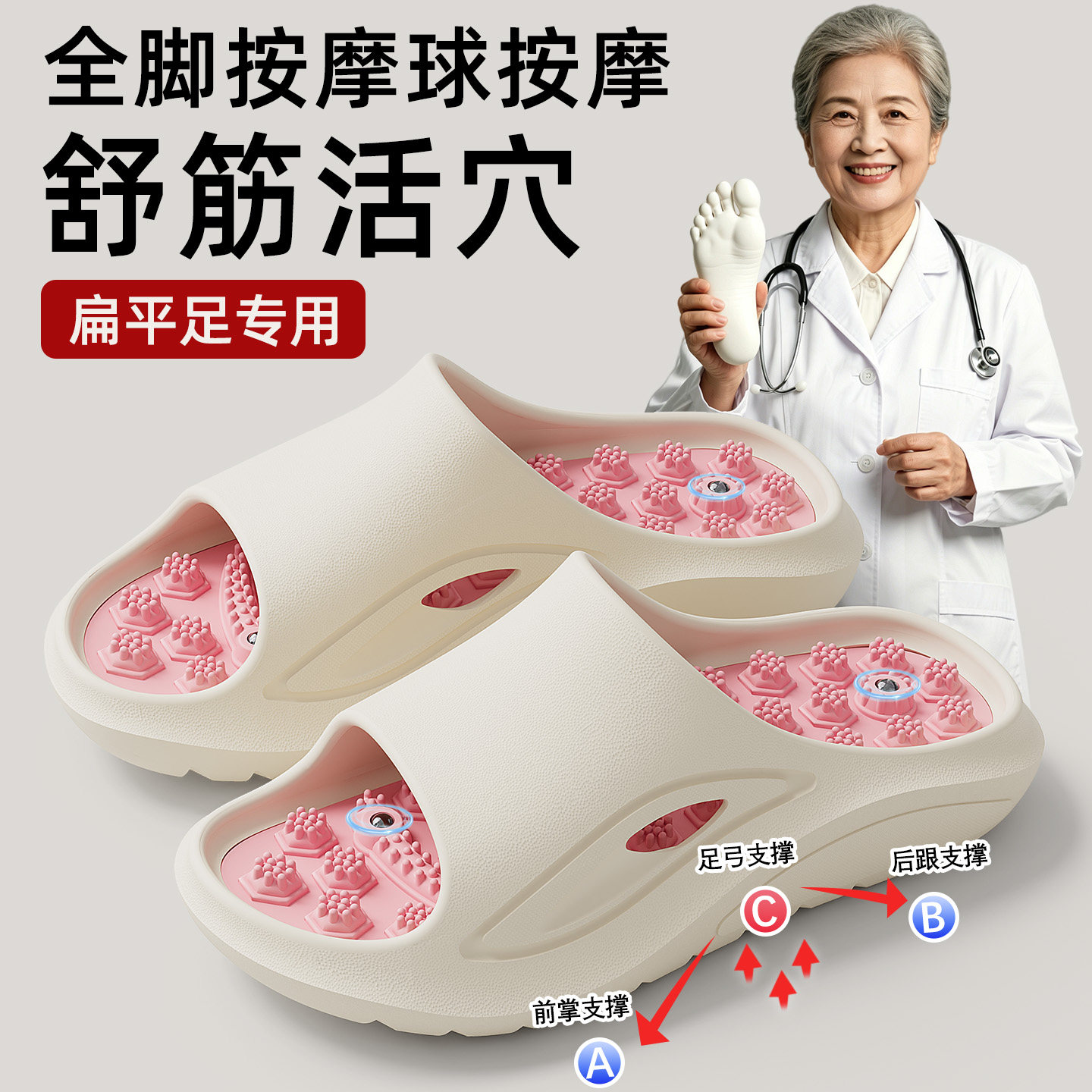 足底按摩拖鞋女防滑防臭舒筋活络图片