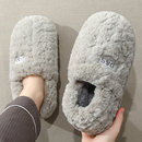室内家居加毛绒厚底保暖棉鞋 防臭棉拖鞋 外穿包跟2025新款 冬季 男士