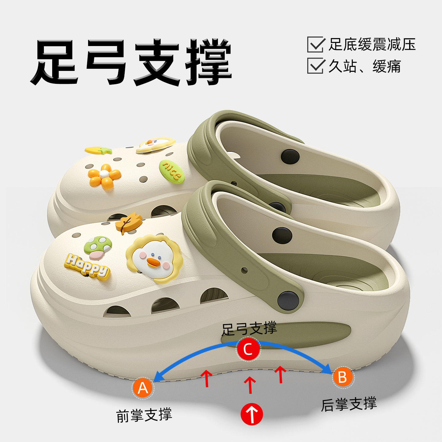 厚底洞洞鞋女2025新款夏防滑防臭