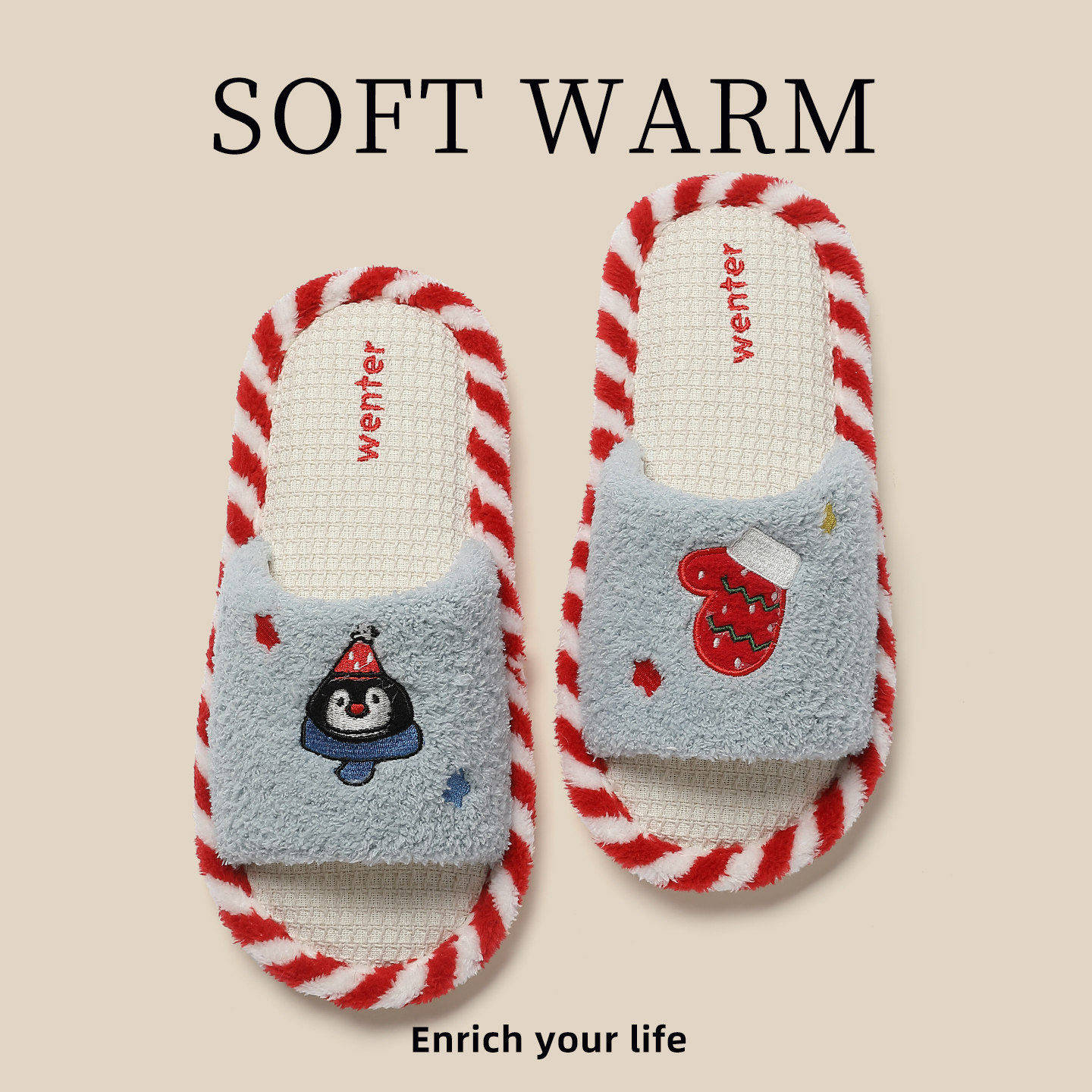 亚麻拖鞋女款2026新款室内家居防滑防臭静音棉麻布女士拖鞋冬天,女鞋,毛毛鞋,淘宝优惠券,粉丝福利购,淘宝优惠卷