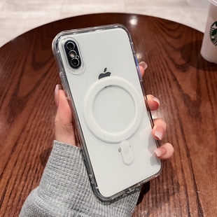 适用苹果xsmax手机壳iphonex磁吸xr透明x硅胶10套magsafe无线充15xmax13男ip14pro车载12p防摔11带镜头膜plus