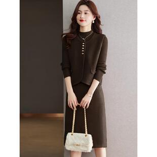 JOYIASS马甲连衣裙两件套女秋冬新款宽松半高领打底衫洋气时尚毛
