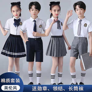 中小学生大合唱演出服英伦风儿童校服主持诗歌朗诵服装幼儿园园服