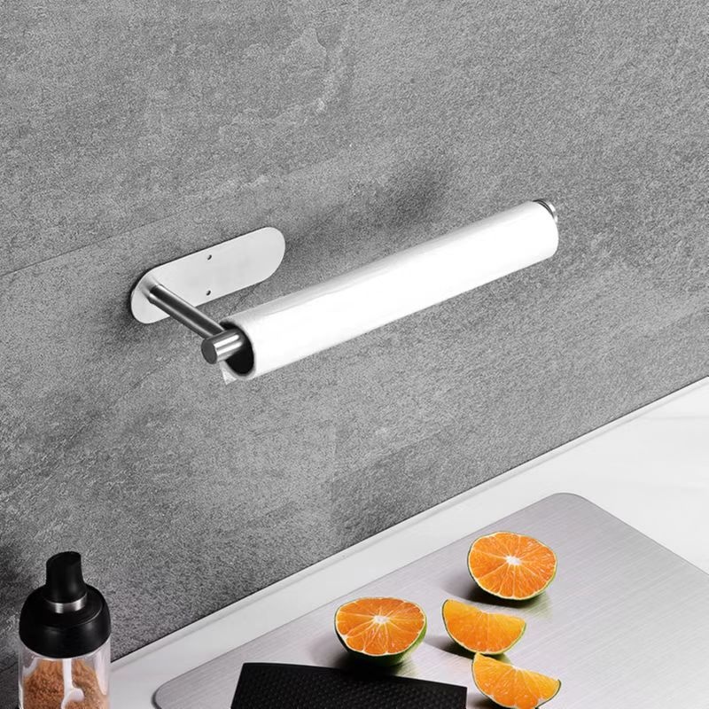 跨境304不锈钢纸巾架卫生纸架卫生间免打孔卷纸架厨房壁挂鲜膜架