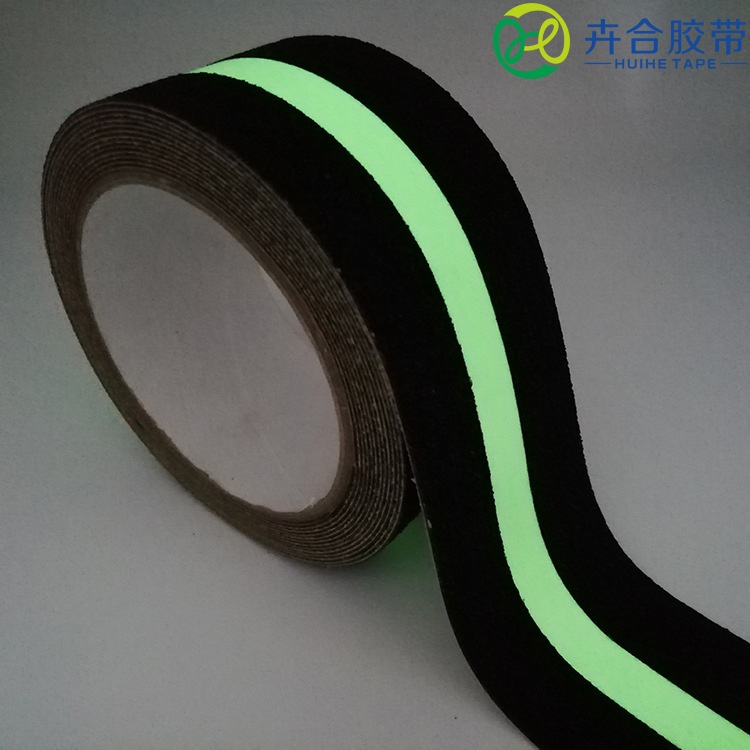 跨境黑色PET夜光条防滑胶带耐磨楼梯地面止滑贴高粘油胶磨砂贴纸