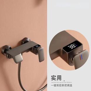 全铜家用浴缸龙头升降手持增压喷头全套白色简约 简易套装