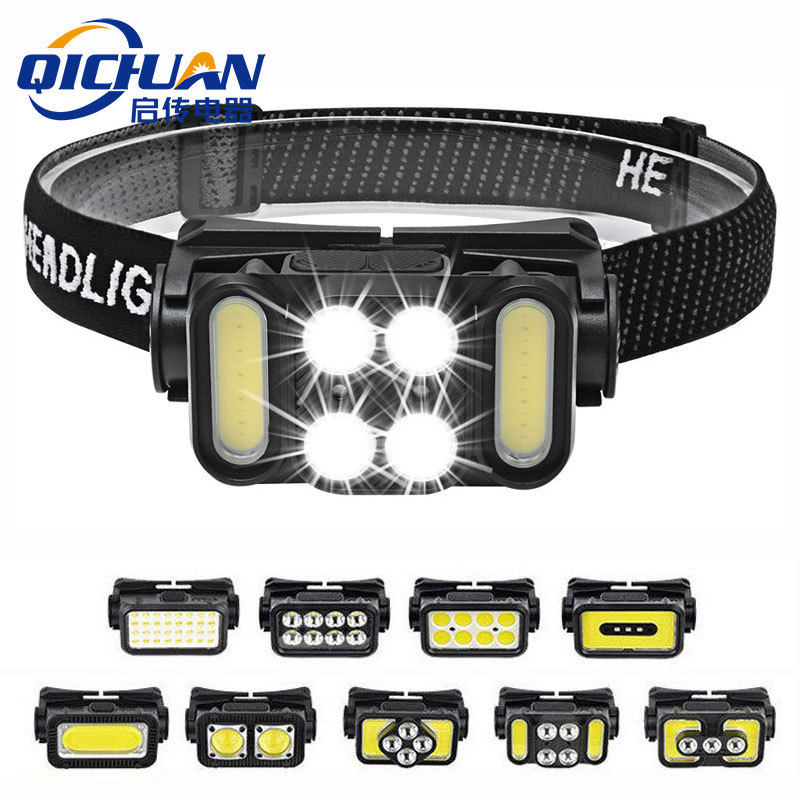 跨境多功能感应头灯强光长续航充电防水户外露营便携钓鱼头灯批发,户外/登山/野营/旅行用品,头灯,淘宝优惠券,粉丝福利购,淘宝优惠卷