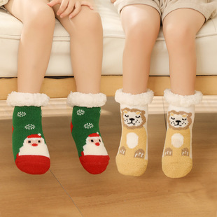 Christmas Terry Kids For Socks Cute Winter Warm Thick lus