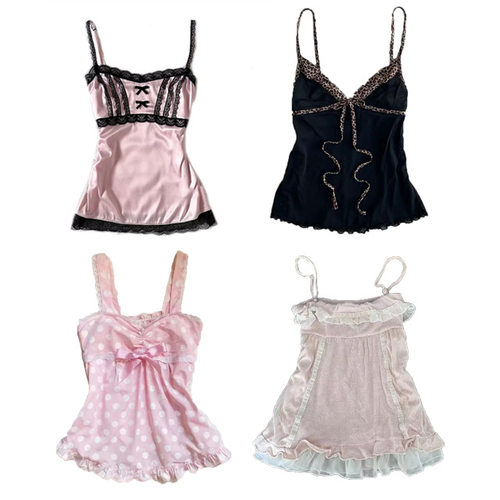 Sexy Sling Y2K Solid Fashion Tank Goth Solid Slim Backless