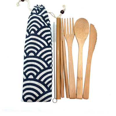 Bamboo Cutlery Set Travel Utensils Biodegradable Wooden Din