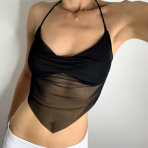 Flower Printing V-Neck Lace-Up Midriff Crop Tops Summer
