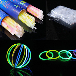 Colorful fluorescent stick emits dazzling night light adhesi