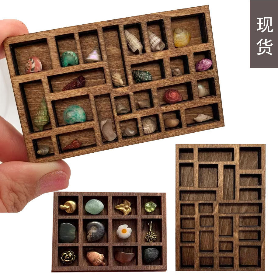 Miniature Trinket Shelf Wooden miniature jewelry rack ore