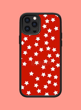 红色背景星星合集适用iPhone15promax手机壳欧美17苹果11/12MINI新款14Plus小众少女心保护套