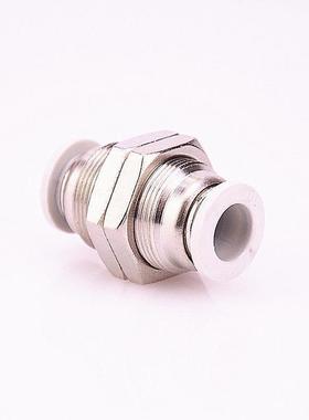 白色镀镍气动元件气管隔板快速接头APM BPM PM4/6/S8/10/12 mm