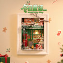 rolife若来圣诞相框diy小屋微缩场景木质立体拼图手工积木礼物女