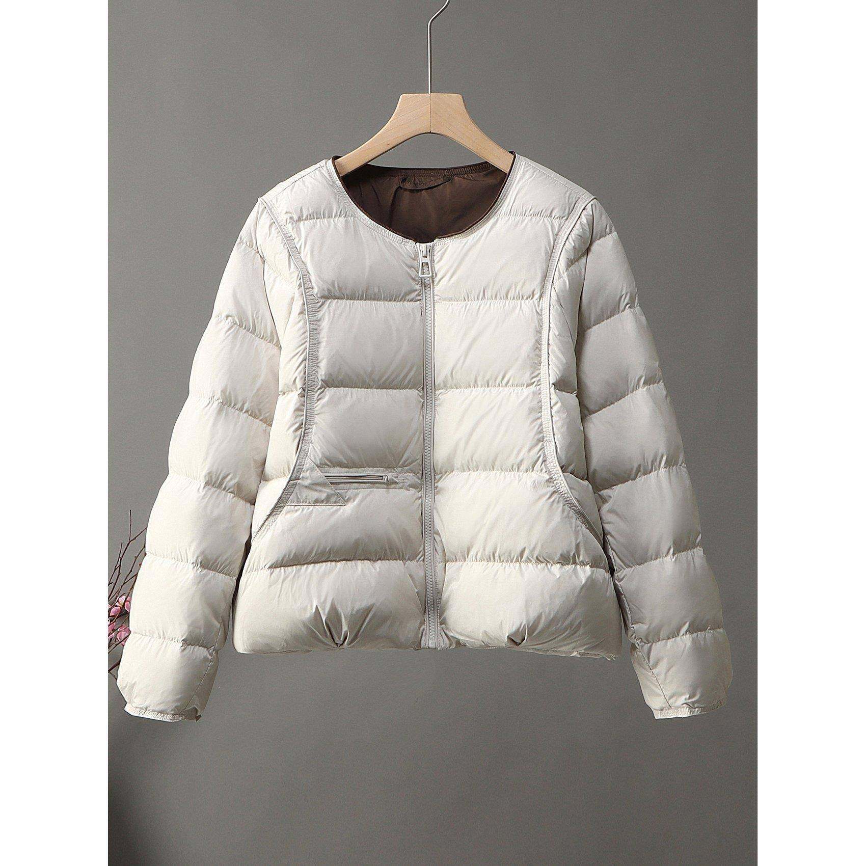 《壹零零叁》圆领轻薄棉服女装2025年新款韩版冬季小香风时尚洋气,女装/女士精品,棉衣/棉服,淘宝优惠券,粉丝福利购,淘宝优惠卷