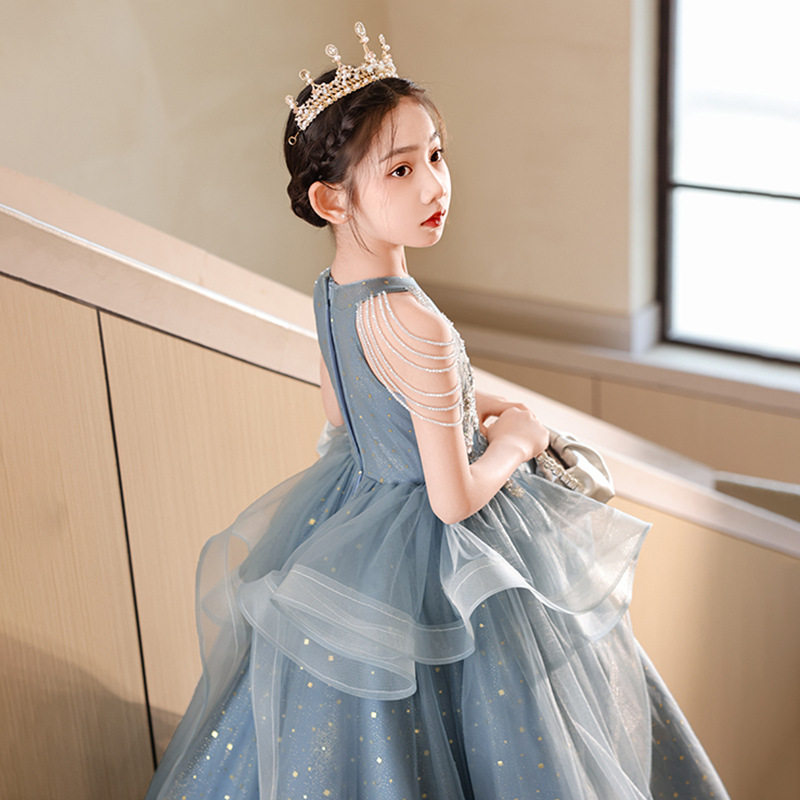 2026新款儿童礼服裙轻奢小众高端主持人夏季公主裙女童走秀钢琴演
