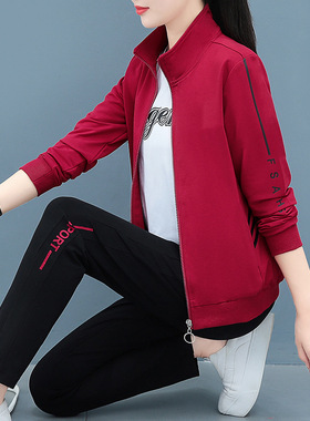 2026新款一件代发运动服套装女三件套春秋卫衣中年妈妈广场舞