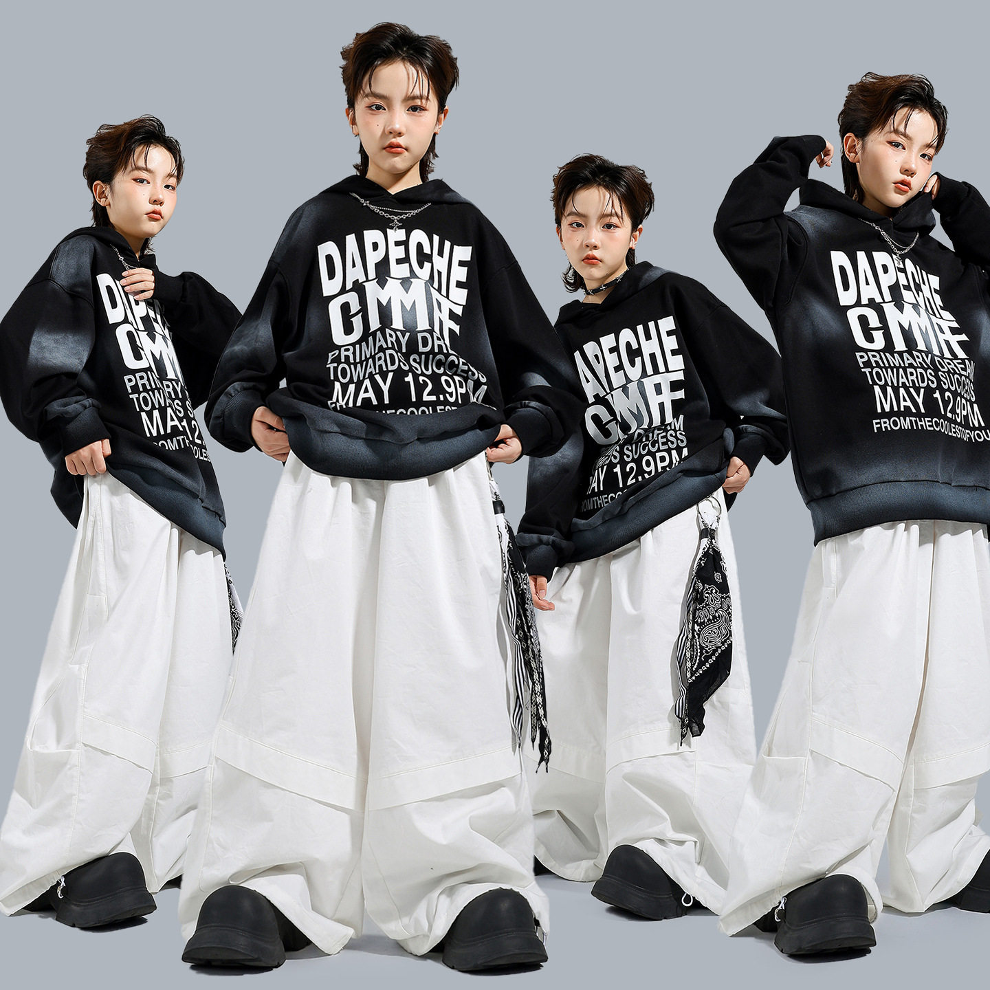 2026新款元旦街舞儿童演出服少儿hiphop童装男童架子鼓潮装