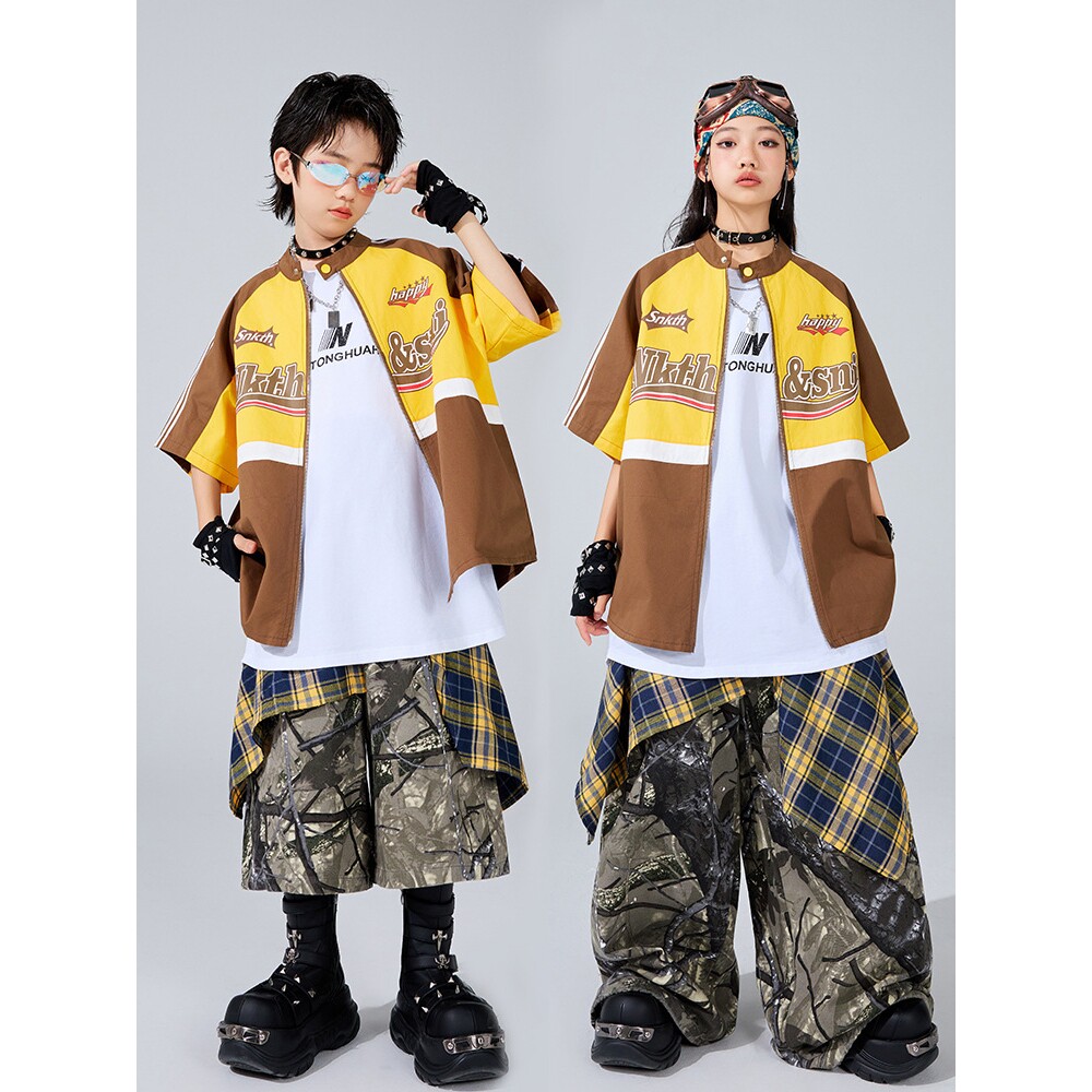 2026新款儿童街舞潮服嘻哈男童hiphop棒球服少儿架子鼓酷帅
