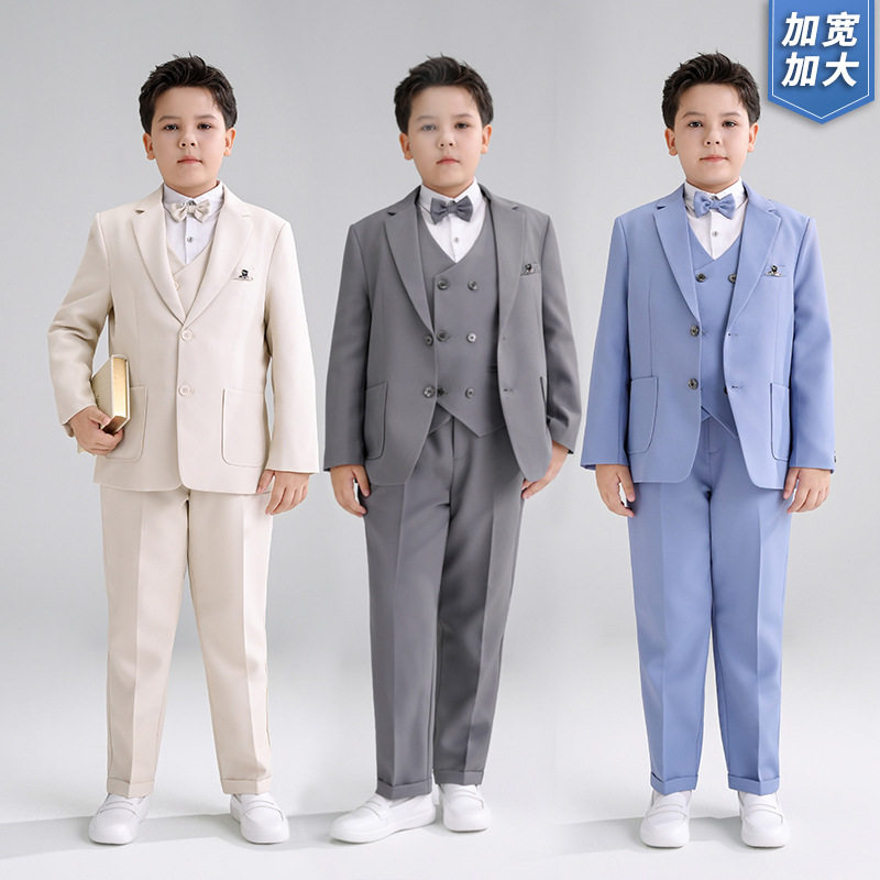 2026新款男童加肥加大西装礼服套装春秋季中大童西服钢琴主持活动