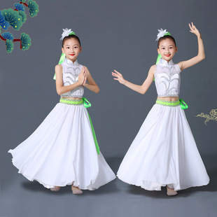 2026新款六一儿童古典舞演出服荷花少年踏歌行舞蹈扇子舞表演