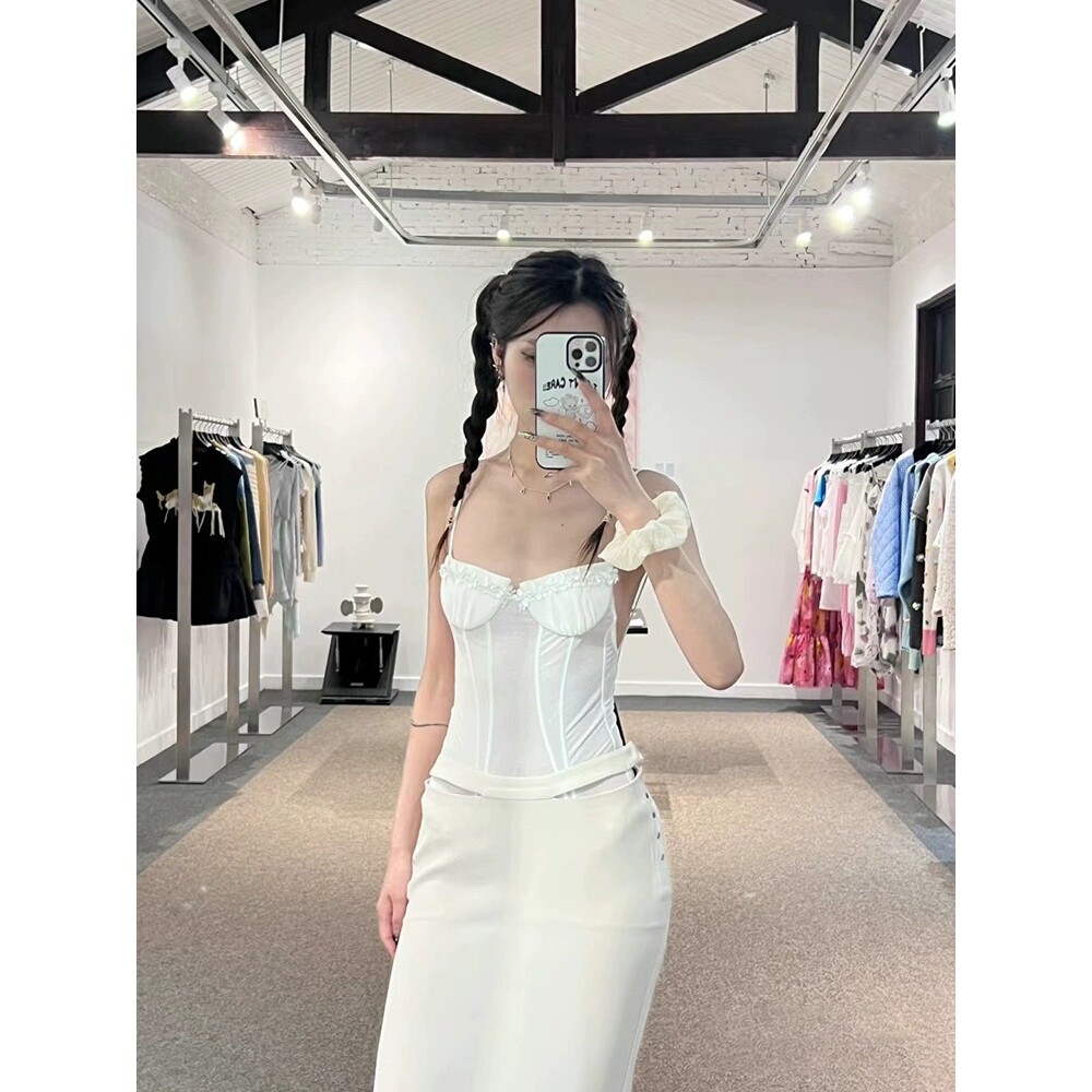 2026新款小众设计感辣妹性感吊带连体衣胸衣纯欲风女装露肩背