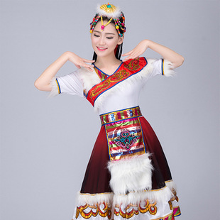 2026新款藏族水袖舞蹈服装演出服成人女藏式民族风藏装广场舞