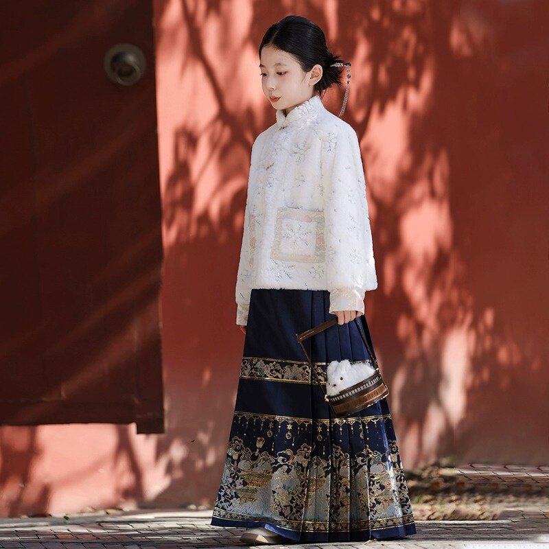 2025新款拜年服女童夏季套装儿童汉服马面裙中国风过年服大童