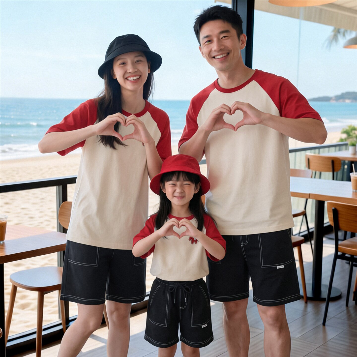 2026新款夏季母女短袖亲子装一家三口套装两件套全家装高品质