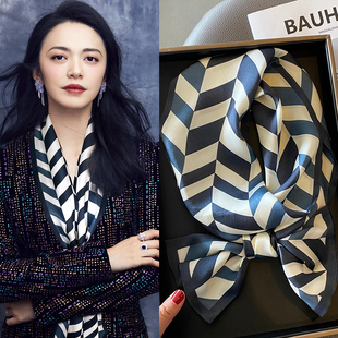 长条小丝巾女2025新款 秋冬高级感妈妈护颈百搭领巾绑包腰带配衬衫