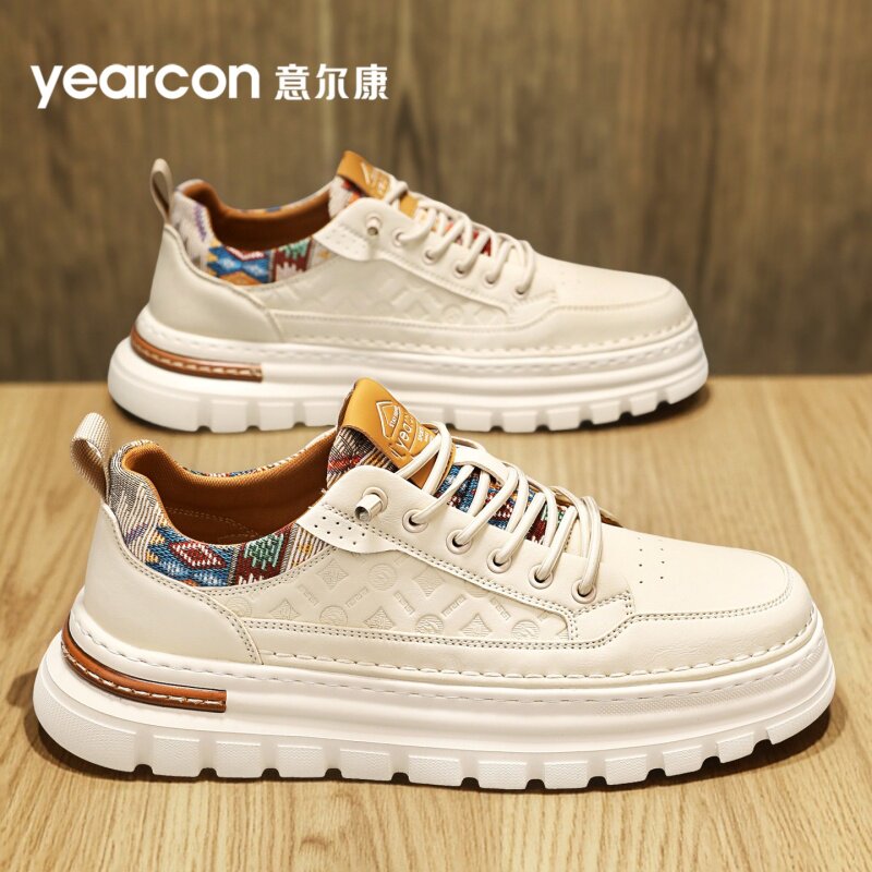 意尔康男鞋2026新款超火爆款春夏季透气增高小白鞋男士休闲板鞋潮