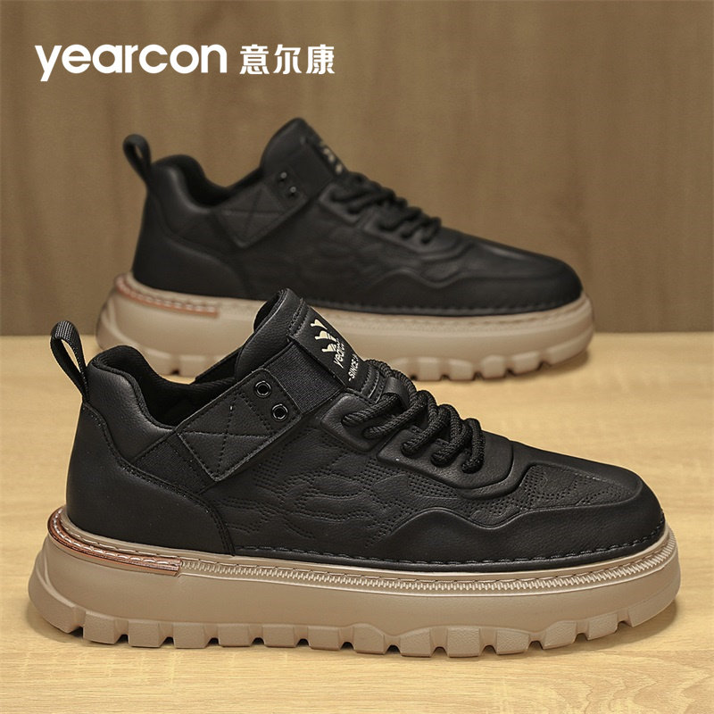 意尔康男鞋2026新款潮秋冬季加绒棉鞋爆款休闲板鞋男士小白鞋增高