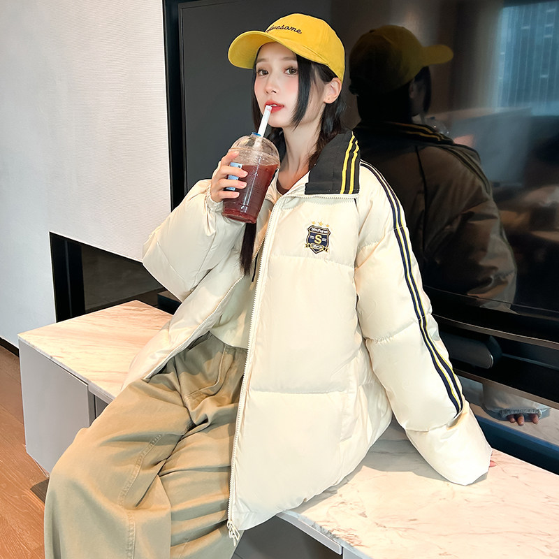 实拍大码棉服胖妹妹冬季新款韩版宽松加厚面包服小个子棉衣