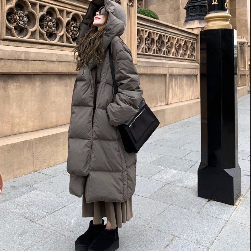 小君君布兰妮 冬日保暖挂 一件过冬大被子围巾长款棉衣羽绒棉服女