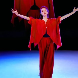 夏輝现代舞如愿我和我的祖国衬衫上衣轻薄演出练功服装宽松套装