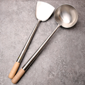 香港陈枝记正品 304不锈钢手工锻打炒菜勺子铲子厨师专用 炒勺锅铲