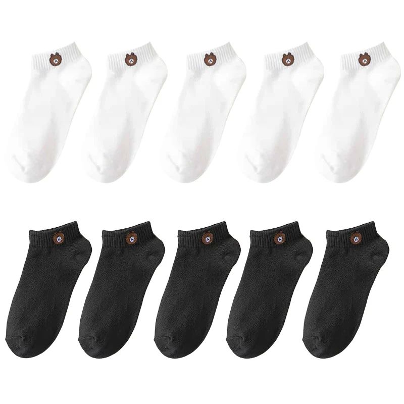 10 Pairs Women Cotton Socks Breathable Casual Fashion Ankle